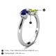 4 - Lysha 1.55 ctw Blue Sapphire Pear Shape (7x5 mm) & Peridot Cushion Shape (5.00 mm) Toi Et Moi Engagement Ring 