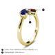 4 - Lysha 1.65 ctw Blue Sapphire Pear Shape (7x5 mm) & Red Garnet Cushion Shape (5.00 mm) Toi Et Moi Engagement Ring 