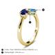 4 - Lysha 1.65 ctw Blue Sapphire Pear Shape (7x5 mm) & Blue Topaz Cushion Shape (5.00 mm) Toi Et Moi Engagement Ring 