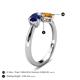 4 - Lysha 1.40 ctw Blue Sapphire Pear Shape (7x5 mm) & Citrine Cushion Shape (5.00 mm) Toi Et Moi Engagement Ring 