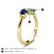 4 - Lysha 1.71 ctw Blue Sapphire Pear Shape (7x5 mm) & Lab Created Alexandrite Cushion Shape (5.00 mm) Toi Et Moi Engagement Ring 
