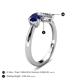 4 - Lysha 1.47 ctw Blue Sapphire Pear Shape (7x5 mm) & Moissanite Cushion Shape (5.00 mm) Toi Et Moi Engagement Ring 