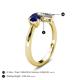 4 - Lysha 1.40 ctw Blue Sapphire Pear Shape (7x5 mm) & Lab Grown Diamond Cushion Shape (5.00 mm) Toi Et Moi Engagement Ring 