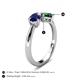 4 - Lysha 1.45 ctw Blue Sapphire Pear Shape (7x5 mm) & Lab Created Emerald Cushion Shape (5.00 mm) Toi Et Moi Engagement Ring 