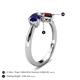 4 - Lysha 1.65 ctw Blue Sapphire Pear Shape (7x5 mm) & Red Garnet Cushion Shape (5.00 mm) Toi Et Moi Engagement Ring 