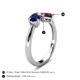 4 - Lysha 1.52 ctw Blue Sapphire Pear Shape (7x5 mm) & Rhodolite Garnet Cushion Shape (5.00 mm) Toi Et Moi Engagement Ring 