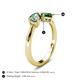 4 - Lysha 1.41 ctw Lab Created Alexandrite Pear Shape (7x5 mm) & Lab Created Emerald Cushion Shape (5.00 mm) Toi Et Moi Engagement Ring 