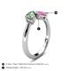 4 - Lysha 1.67 ctw Lab Created Alexandrite Pear Shape (7x5 mm) & Lab Created Pink Sapphire Cushion Shape (5.00 mm) Toi Et Moi Engagement Ring 