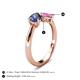 4 - Lysha 1.41 ctw Iolite Pear Shape (7x5 mm) & Lab Created Pink Sapphire Cushion Shape (5.00 mm) Toi Et Moi Engagement Ring 