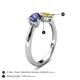 4 - Lysha 1.41 ctw Iolite Pear Shape (7x5 mm) & Lab Created Yellow Sapphire Cushion Shape (5.00 mm) Toi Et Moi Engagement Ring 