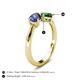 4 - Lysha 1.15 ctw Iolite Pear Shape (7x5 mm) & Lab Created Emerald Cushion Shape (5.00 mm) Toi Et Moi Engagement Ring 