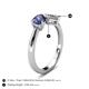 4 - Lysha 1.10 ctw Iolite Pear Shape (7x5 mm) & Natural Diamond Cushion Shape (5.00 mm) Toi Et Moi Engagement Ring 