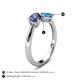 4 - Lysha 1.35 ctw Iolite Pear Shape (7x5 mm) & Blue Topaz Cushion Shape (5.00 mm) Toi Et Moi Engagement Ring 