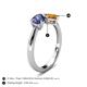 4 - Lysha 1.10 ctw Iolite Pear Shape (7x5 mm) & Citrine Cushion Shape (5.00 mm) Toi Et Moi Engagement Ring 