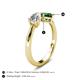 4 - Lysha 1.30 ctw IGI Certified Lab Grown Diamond Pear Shape (7x5 mm) & Lab Created Emerald Cushion Shape (5.00 mm) Toi Et Moi Engagement Ring 