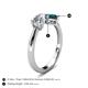 4 - Lysha 1.50 ctw IGI Certified Lab Grown Diamond Pear Shape (7x5 mm) & London Blue Topaz Cushion Shape (5.00 mm) Toi Et Moi Engagement Ring 