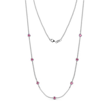 Salina 7Stn Pink Sapphire on Cable Necklace