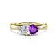 1 - Francesca 1.53 ctw Heart Shape (6.00 mm) IGI Certified Lab Grown Diamond & Amethyst Toi Et Moi Engagement Ring 