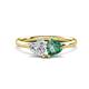 1 - Francesca 1.60 ctw Heart Shape (6.00 mm) IGI Certified Lab Grown Diamond & Lab Created Alexandrite Toi Et Moi Engagement Ring 