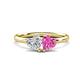 1 - Francesca 1.75 ctw Heart Shape (6.00 mm) IGI Certified Lab Grown Diamond & Lab Created Pink Sapphire Toi Et Moi Engagement Ring 