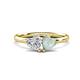 1 - Francesca 1.30 ctw Heart Shape (6.00 mm) IGI Certified Lab Grown Diamond & Opal Toi Et Moi Engagement Ring 