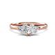 1 - Francesca 1.75 ctw Heart Shape (6.00 mm) IGI Certified Lab Grown Diamond & Lab Created White Sapphire Toi Et Moi Engagement Ring 