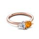 3 - Francesca 1.53 ctw Heart Shape (6.00 mm) GIA Certified Natural Diamond & Citrine Toi Et Moi Engagement Ring 