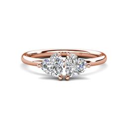 Francesca ctw Heart Shape GIA Certified Natural Diamond Moissanite Toi Et Moi Engagement Ring ctw Heart Shape GIA Certified Natural Diamond Moissanite with Tiger Claw Prong setting Two Stone Duo Women Engagement Ring in K Rose Gold