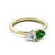 3 - Francesca 1.60 ctw Heart Shape (6.00 mm) GIA Certified Natural Diamond & Lab Created Emerald Toi Et Moi Engagement Ring 