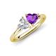 4 - Francesca 1.53 ctw Heart Shape (6.00 mm) GIA Certified Natural Diamond & Amethyst Toi Et Moi Engagement Ring 