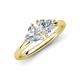 4 - Francesca 1.55 ctw Heart Shape (6.00 mm) GIA Certified Natural Diamond & Moissanite Toi Et Moi Engagement Ring 