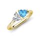 4 - Francesca 1.85 ctw Heart Shape (6.00 mm) GIA Certified Natural Diamond & Blue Topaz Toi Et Moi Engagement Ring 