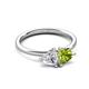 3 - Francesca 1.80 ctw Heart Shape (6.00 mm) IGI Certified Lab Grown Diamond & Peridot Toi Et Moi Engagement Ring 