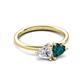 3 - Francesca 1.85 ctw Heart Shape (6.00 mm) IGI Certified Lab Grown Diamond & London Blue Topaz Toi Et Moi Engagement Ring 