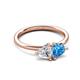 3 - Francesca 1.85 ctw Heart Shape (6.00 mm) IGI Certified Lab Grown Diamond & Blue Topaz Toi Et Moi Engagement Ring 