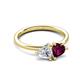 3 - Francesca 1.95 ctw Heart Shape (6.00 mm) IGI Certified Lab Grown Diamond & Rhodolite Garnet Toi Et Moi Engagement Ring 