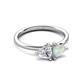 3 - Francesca 1.30 ctw Heart Shape (6.00 mm) IGI Certified Lab Grown Diamond & Opal Toi Et Moi Engagement Ring 
