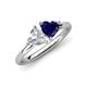 4 - Francesca 1.75 ctw Heart Shape (6.00 mm) IGI Certified Lab Grown Diamond & Lab Created Blue Sapphire Toi Et Moi Engagement Ring 