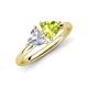 4 - Francesca 1.80 ctw Heart Shape (6.00 mm) IGI Certified Lab Grown Diamond & Peridot Toi Et Moi Engagement Ring 