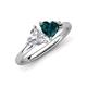 4 - Francesca 1.85 ctw Heart Shape (6.00 mm) IGI Certified Lab Grown Diamond & London Blue Topaz Toi Et Moi Engagement Ring 