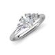 4 - Francesca 1.55 ctw Heart Shape (6.00 mm) IGI Certified Lab Grown Diamond & Moissanite Toi Et Moi Engagement Ring 
