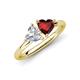 4 - Francesca 1.80 ctw Heart Shape (6.00 mm) IGI Certified Lab Grown Diamond & Red Garnet Toi Et Moi Engagement Ring 