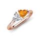 4 - Francesca 1.53 ctw Heart Shape (6.00 mm) IGI Certified Lab Grown Diamond & Citrine Toi Et Moi Engagement Ring 