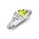 4 - Francesca 1.80 ctw Heart Shape (6.00 mm) IGI Certified Lab Grown Diamond & Peridot Toi Et Moi Engagement Ring 