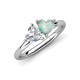 4 - Francesca 1.30 ctw Heart Shape (6.00 mm) IGI Certified Lab Grown Diamond & Opal Toi Et Moi Engagement Ring 