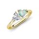 4 - Francesca 1.30 ctw Heart Shape (6.00 mm) IGI Certified Lab Grown Diamond & Opal Toi Et Moi Engagement Ring 