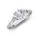 4 - Francesca 1.75 ctw Heart Shape (6.00 mm) IGI Certified Lab Grown Diamond & Lab Created White Sapphire Toi Et Moi Engagement Ring 