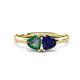 1 - Francesca 1.65 ctw Heart Shape (6.00 mm) Lab Created Alexandrite & Lab Created Blue Sapphire Toi Et Moi Engagement Ring 