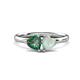 1 - Francesca 1.20 ctw Heart Shape (6.00 mm) Lab Created Alexandrite & Opal Toi Et Moi Engagement Ring 