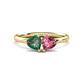 1 - Francesca 1.55 ctw Heart Shape (6.00 mm) Lab Created Alexandrite & Pink Tourmaline Toi Et Moi Engagement Ring 